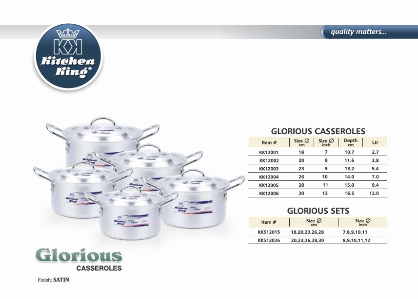 KK Metal-Finish Glourious Set 10 PCS 12x16 (30-33-36-38-41CM)